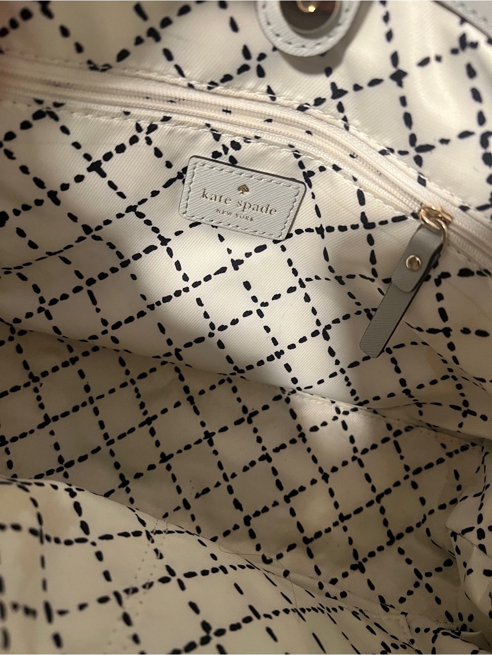 NWOT Kate Spade Saffiano Newbury Lane satchel/crossbody bag light gray - Picture 5 of 12